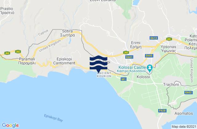 Limassol District, Cyprusの潮見表地図