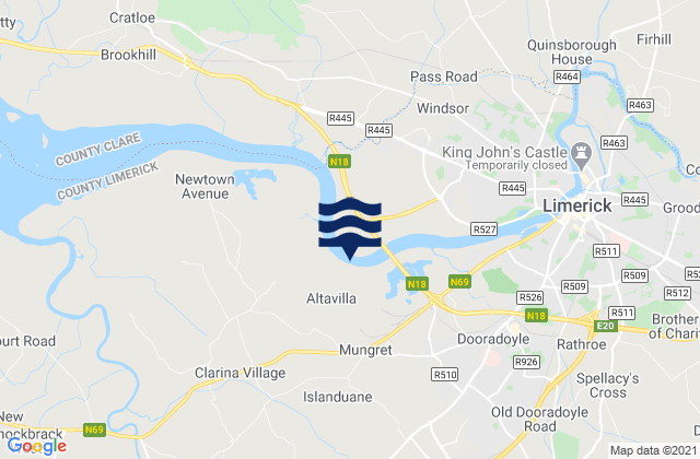 Limerick Harbour, Irelandの潮見表地図