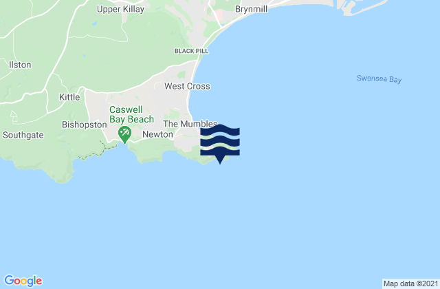 Limeslade Bay Beach, United Kingdomの潮見表地図