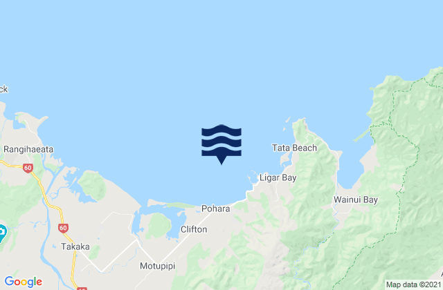 Limestone Bay, New Zealandの潮見表地図