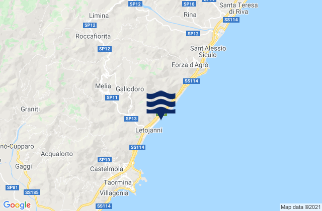 Limina, Italyの潮見表地図