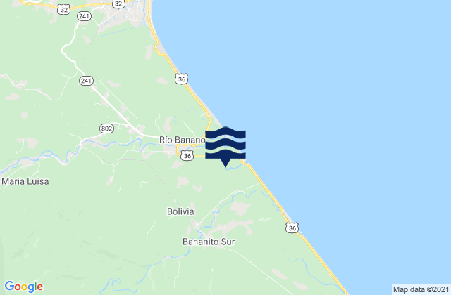 Limón, Costa Ricaの潮見表地図