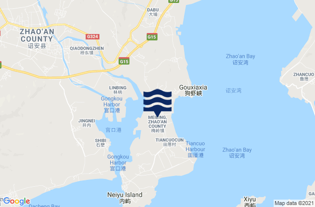 Lincuo, Chinaの潮見表地図