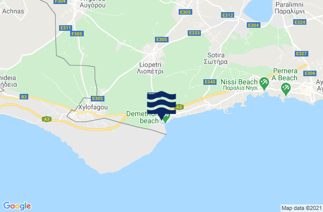Liopétri, Cyprusの潮見表地図