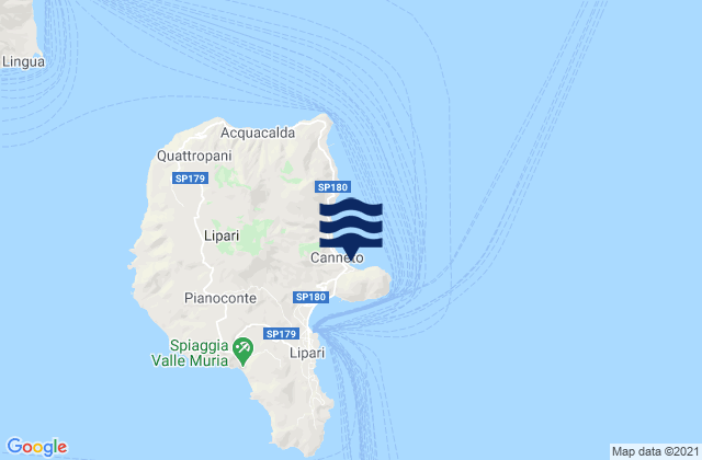 Lipari Lipari Islands, Italyの潮見表地図