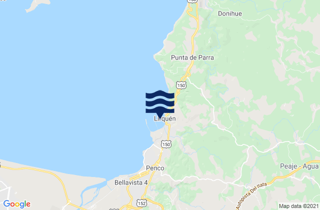 Lirquen, Chileの潮見表地図