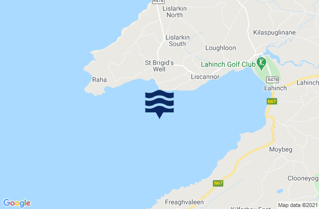 Liscannor Bay, Irelandの潮見表地図