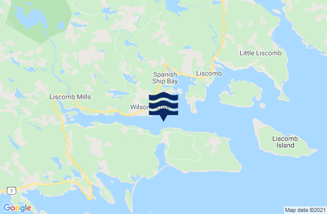 Liscomb Harbour, Canadaの潮見表地図