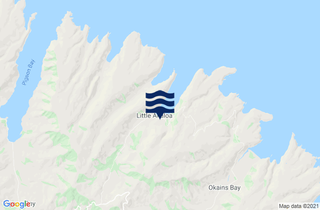 Little Akaloa Beach, New Zealandの潮見表地図