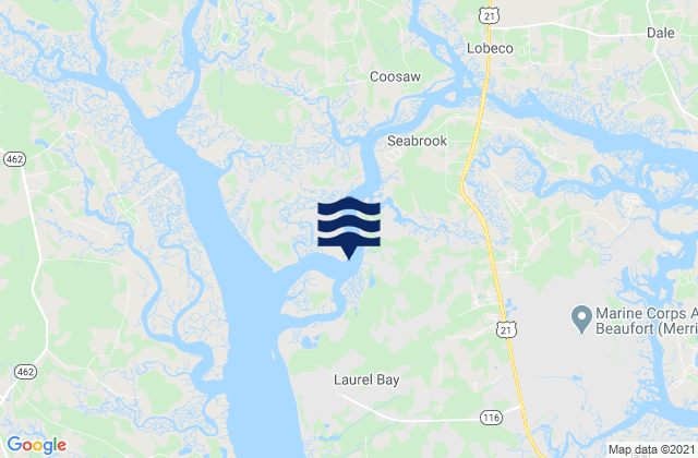 Little Barnwell I. E of Whale Branch River, United Statesの潮見表地図