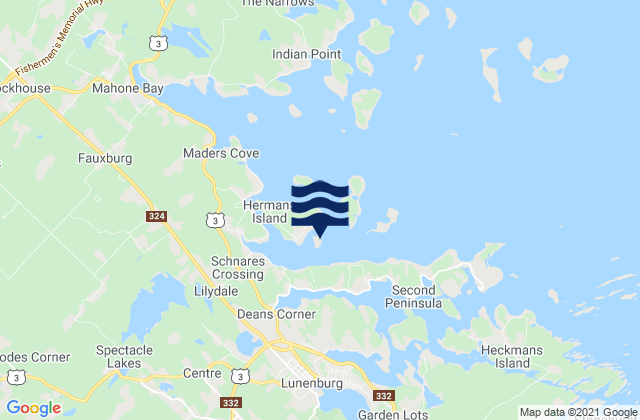 Little Herman Island, Canadaの潮見表地図