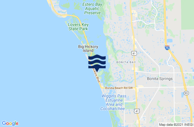 Little Hickory Island, United Statesの潮見表地図