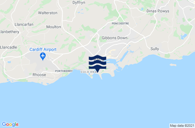 Little Island Beach, United Kingdomの潮見表地図