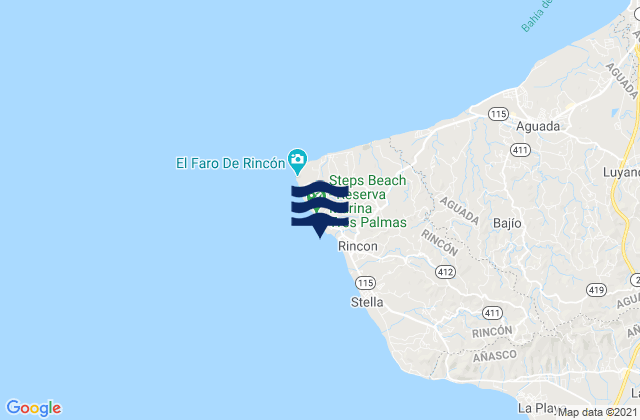 Little Malibu (Rincon), Puerto Ricoの潮見表地図