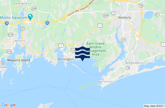 Little Narragansett Bay entrance, United Statesの潮見表地図