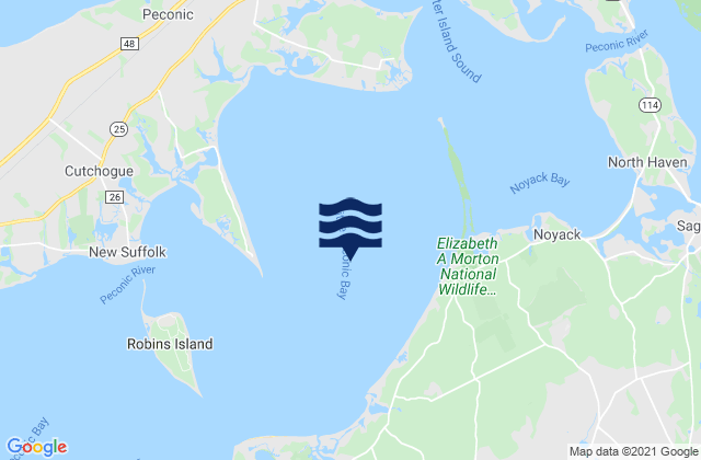 Little Peconic Bay, United Statesの潮見表地図