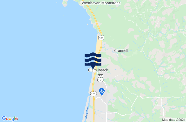 Little River Clam Beach, United Statesの潮見表地図