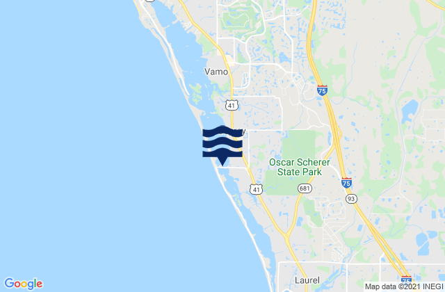 Little Sarasota Bay south end bridge, United Statesの潮見表地図