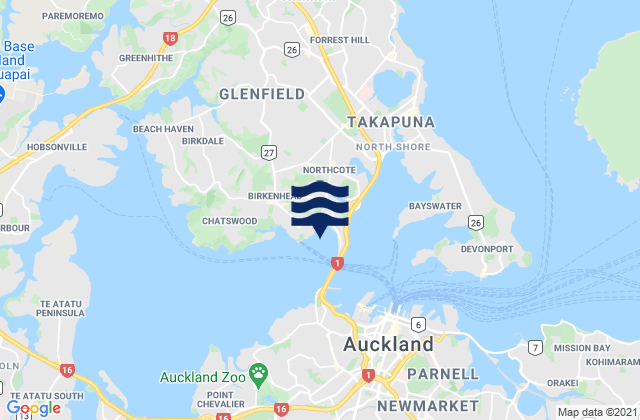 Little Shoal Bay, New Zealandの潮見表地図