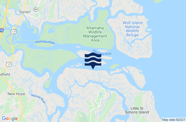 Little St. Simon Island (north), United Statesの潮見表地図