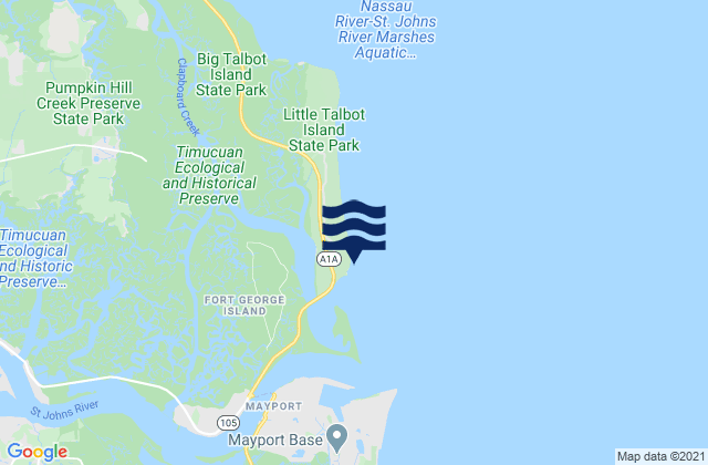 Little Talbot Island, United Statesの潮見表地図