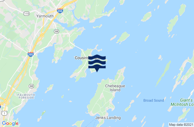 Littlejohn Island South of Town Ledge, United Statesの潮見表地図