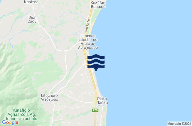 Litóchoro, Greeceの潮見表地図