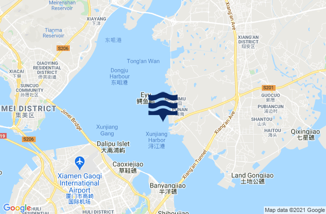 Liuwudiancun, Chinaの潮見表地図