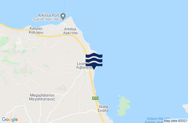 Livanátes, Greeceの潮見表地図