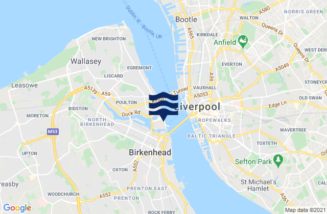 Liverpool (Alfred Dock), United Kingdomの潮見表地図