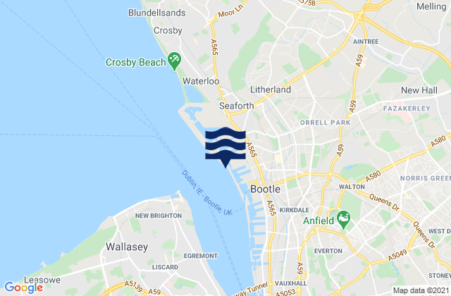 Liverpool (Gladstone Dock), United Kingdomの潮見表地図