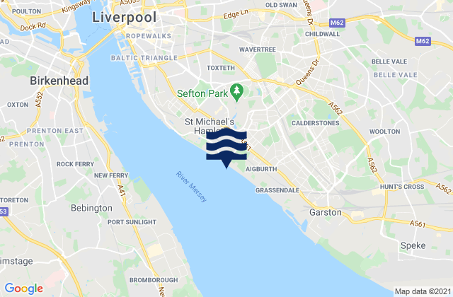 Liverpool, United Kingdomの潮見表地図