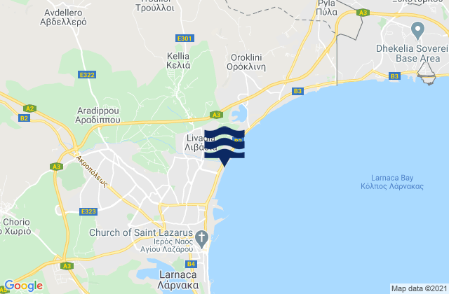 Livádia, Cyprusの潮見表地図