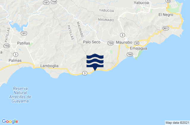 Lizas Barrio, Puerto Ricoの潮見表地図
