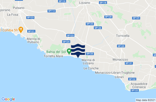 Lizzano, Italyの潮見表地図