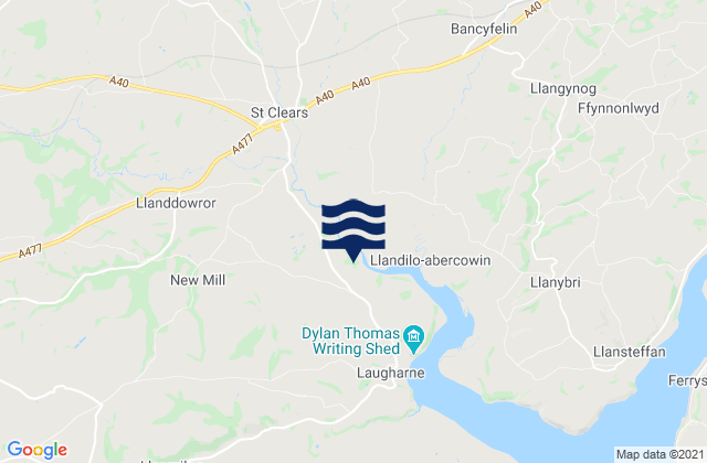 Llanddowror, United Kingdomの潮見表地図