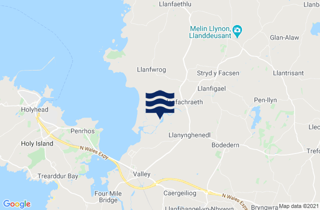 Llanfachraeth, United Kingdomの潮見表地図