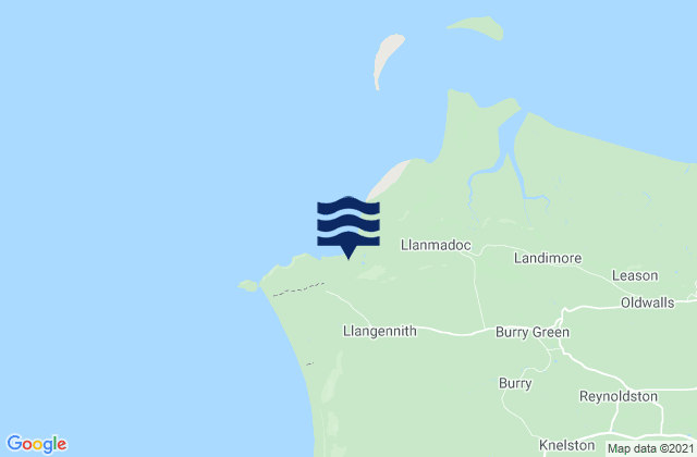 Llangennith, United Kingdomの潮見表地図