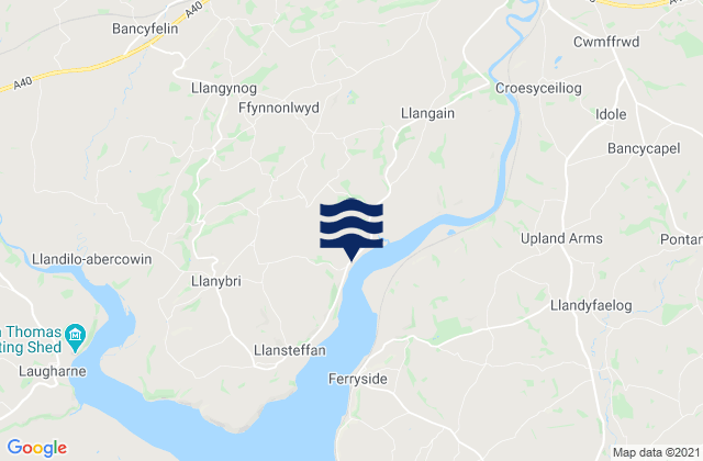 Llangynog, United Kingdomの潮見表地図