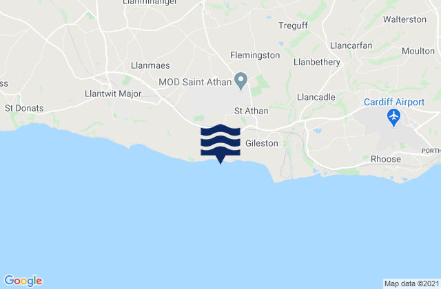 Llanharry, United Kingdomの潮見表地図