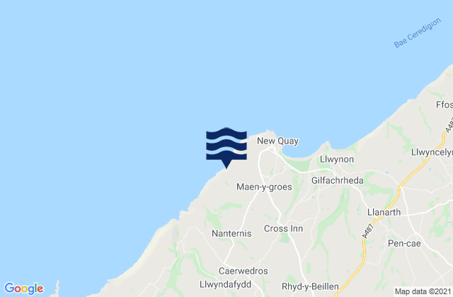 Llanllwchaiarn, United Kingdomの潮見表地図