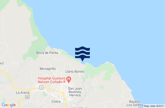 Llano Bonito, Panamaの潮見表地図
