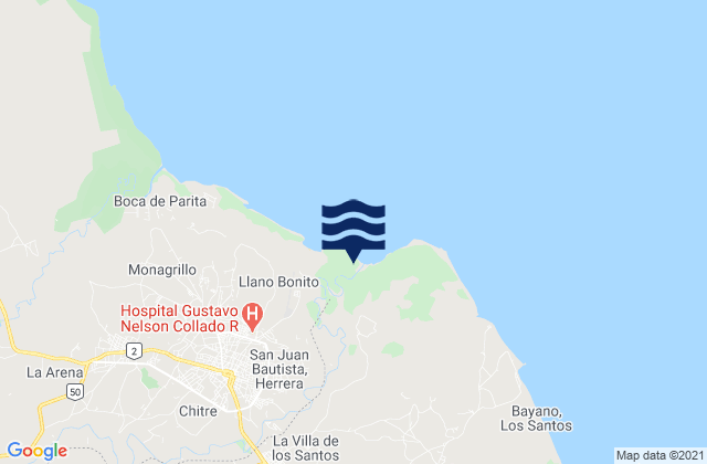 Llano Largo, Panamaの潮見表地図