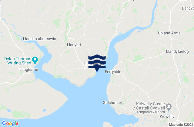 Llansteffan, United Kingdomの潮見表地図