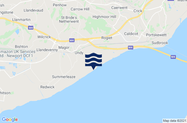 Llanvaches, United Kingdomの潮見表地図