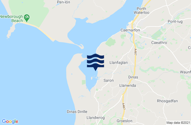 Llanwnda, United Kingdomの潮見表地図