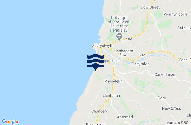 Lledrod, United Kingdomの潮見表地図