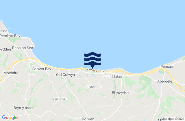 Llysfaen, United Kingdomの潮見表地図