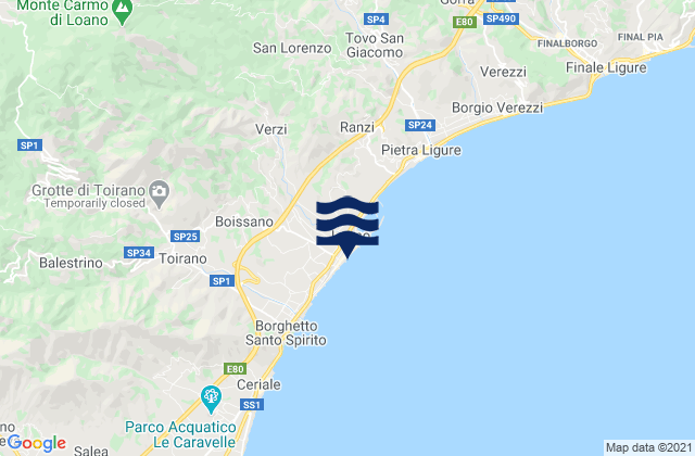 Loano, Italyの潮見表地図