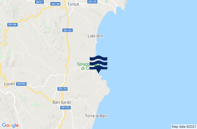Loceri, Italyの潮見表地図
